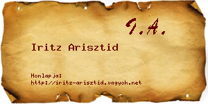 Iritz Arisztid névjegykártya